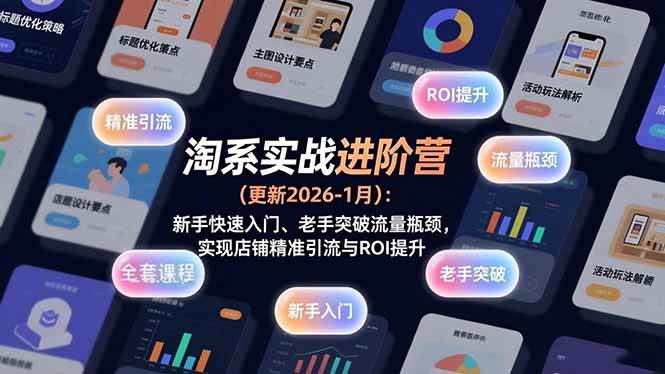 (1.12)淘系实战进阶营(更新2026-1月)：新手快速入门、老手突破流量瓶颈，实现店铺精准引流与ROI提升